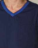 M7650 MENS V-NECK CONTRAST TRIM SCRUB TOP