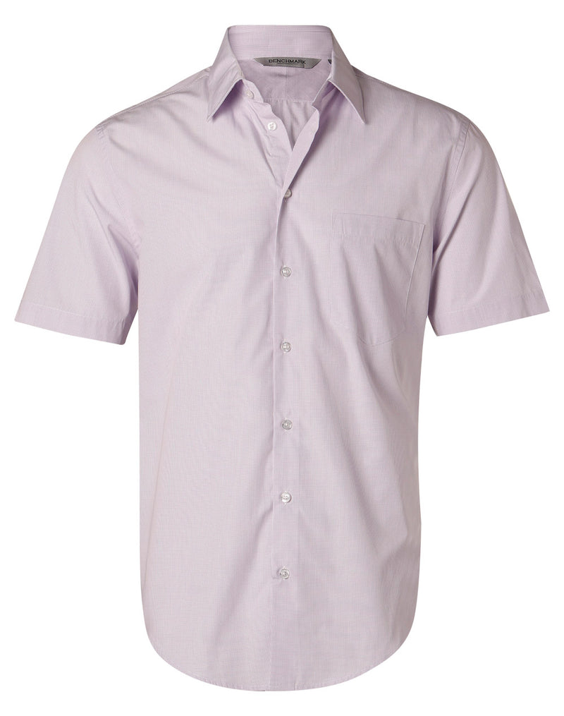 M7360S Men's Mini Check Short Sleeve Shirt