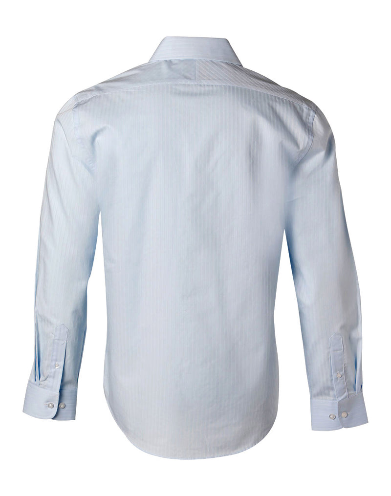 M7100L Men's Self Stripe Long Sleeve Shirt
