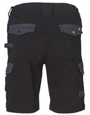 WP23 MENS STRETCH CARGO WORK SHORTS WITH DESIGN PANEL TREATMENTS