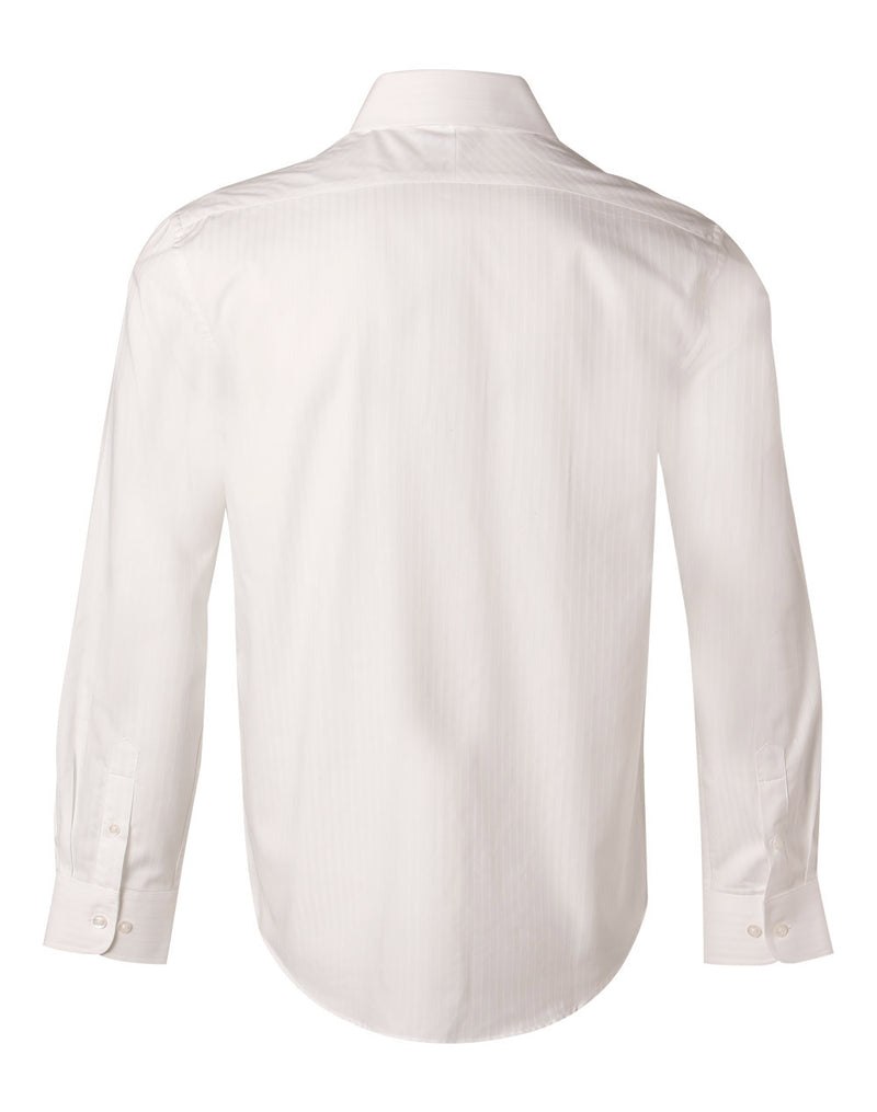 M7100L Men's Self Stripe Long Sleeve Shirt