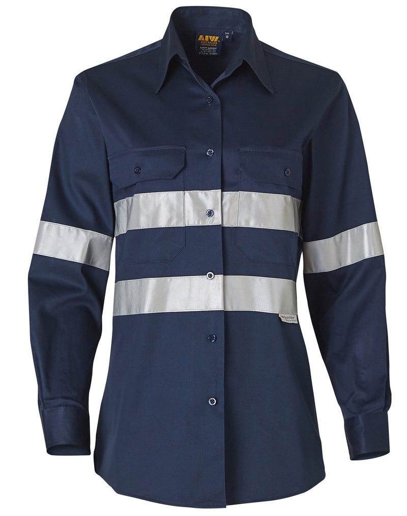 WT08HV WOMEN'S COTTON DRILL WORK SHIRT WITH 3M TAPES