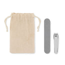 Manicure set in cotton pouch
