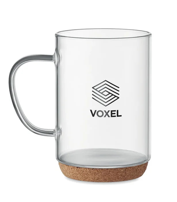 Glass mug with cork base