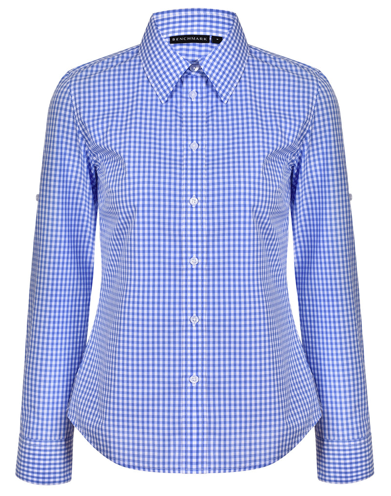 M8300L Ladies’ Gingham Check Long Sleeve Shirt