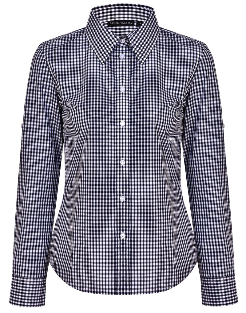 M8300L Ladies’ Gingham Check Long Sleeve Shirt