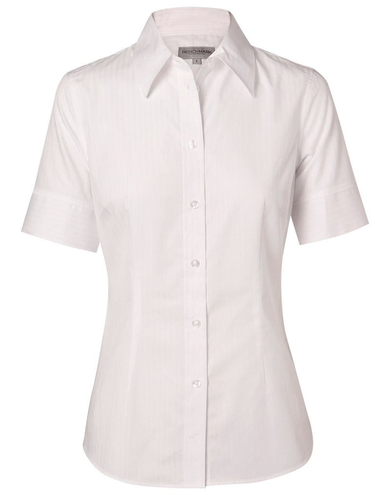 M8100S Women's Self Stripe Short Sleeve Shirt