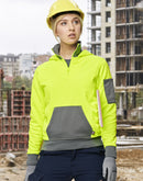 SW78 UNISEX HI VIS ¼ ZIP PREMIUM FLEECE HOODIE