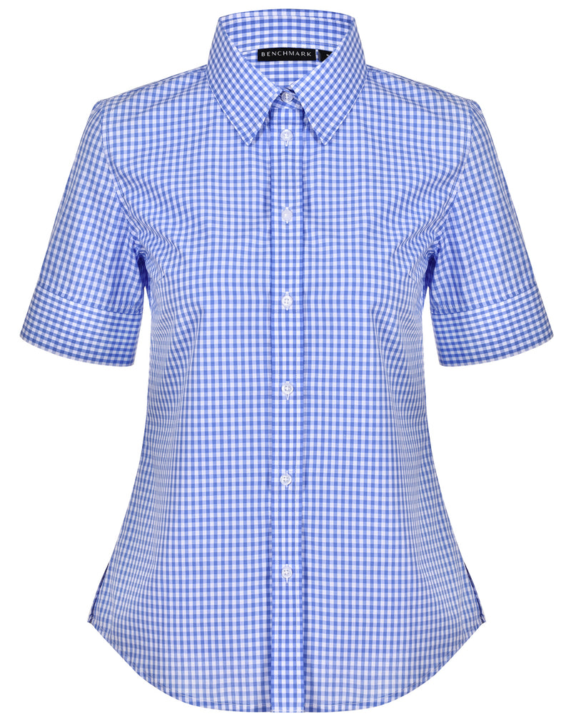 M8300S Ladies’ Gingham Check Short Sleeve Shirt