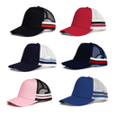 Odyssey 5 Panel Cotton Cap with Striped Mesh Sides