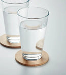 6 Bamboo coasters in cotton bag
