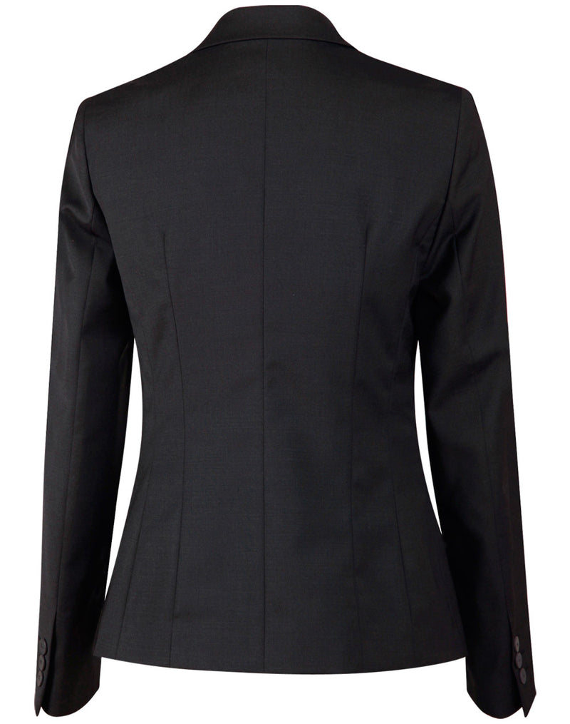 M9201 Ladies’ Wool Blend Stretch One Button Cropped Jacket