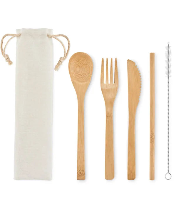 Bamboo re-usable Cutlery Set