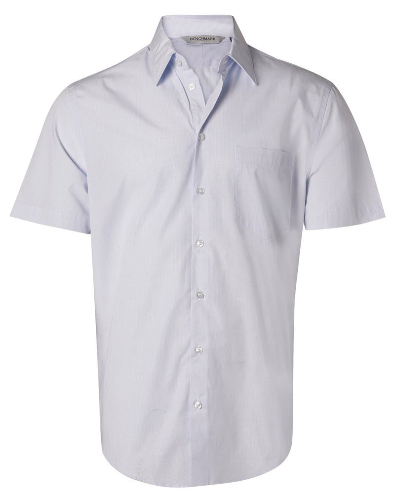 M7360S Men's Mini Check Short Sleeve Shirt