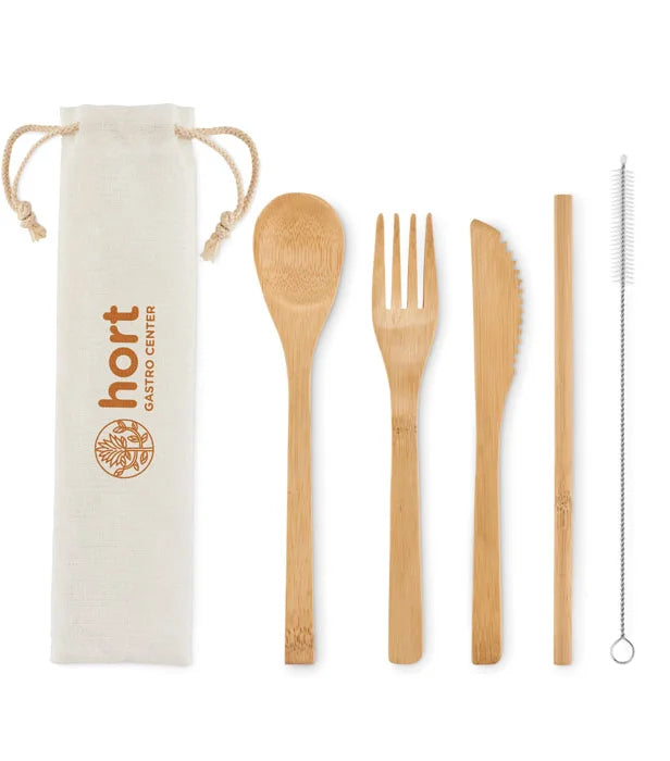 Bamboo re-usable Cutlery Set