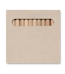 12 coloured pencils in natural Carton box