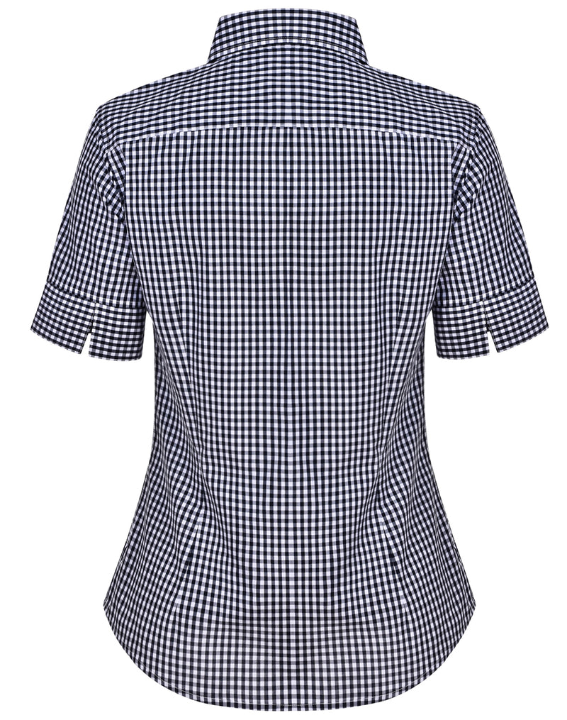 M8300S Ladies’ Gingham Check Short Sleeve Shirt