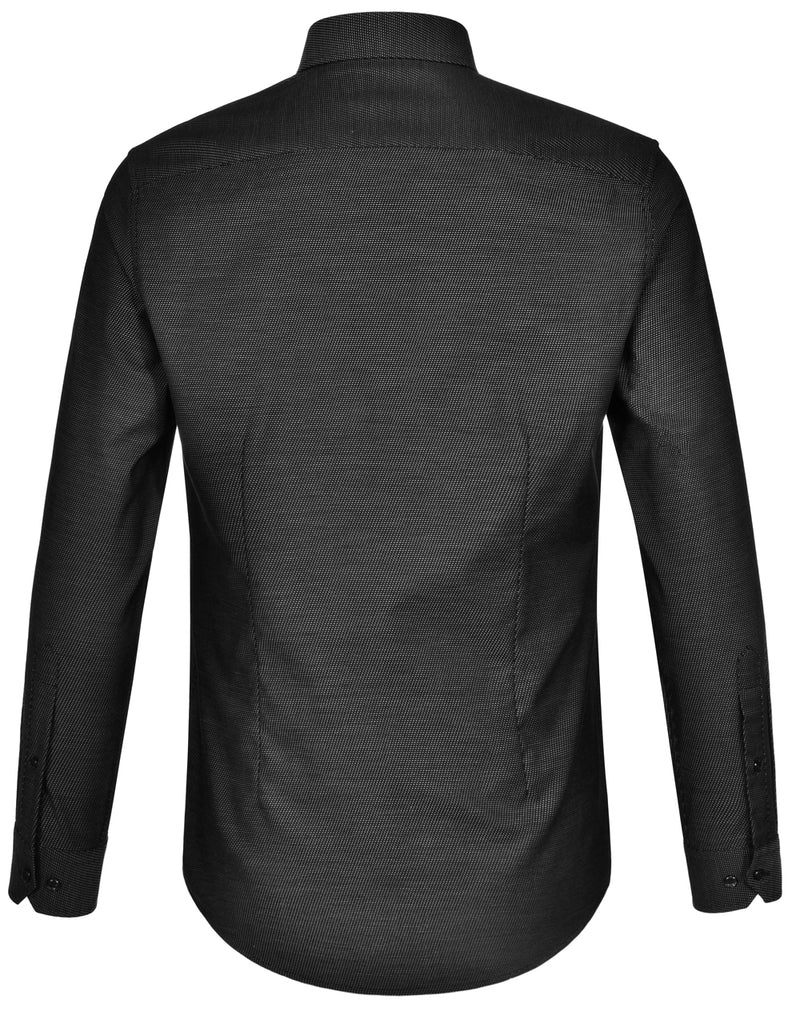 M7400L ASCOT MENS LONG SLEEVE DOT JACQUARD STRETCH SHIRT