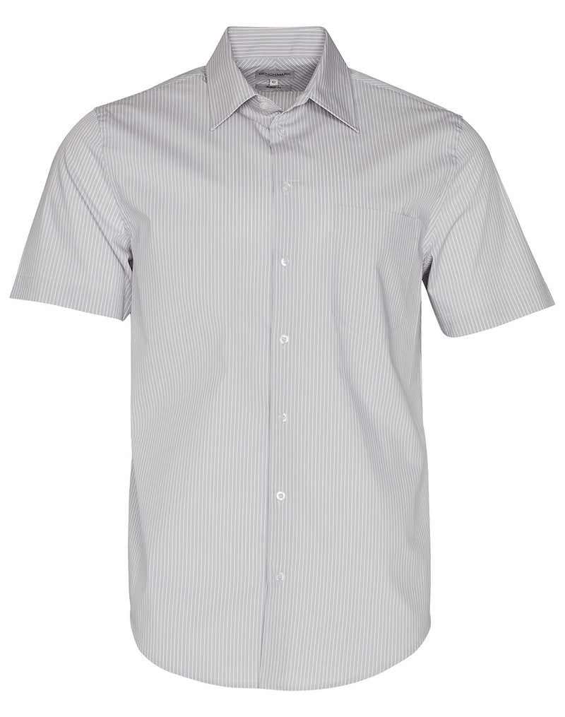 M7200S Men's Ticking Stripe Short Sleeve Shirt