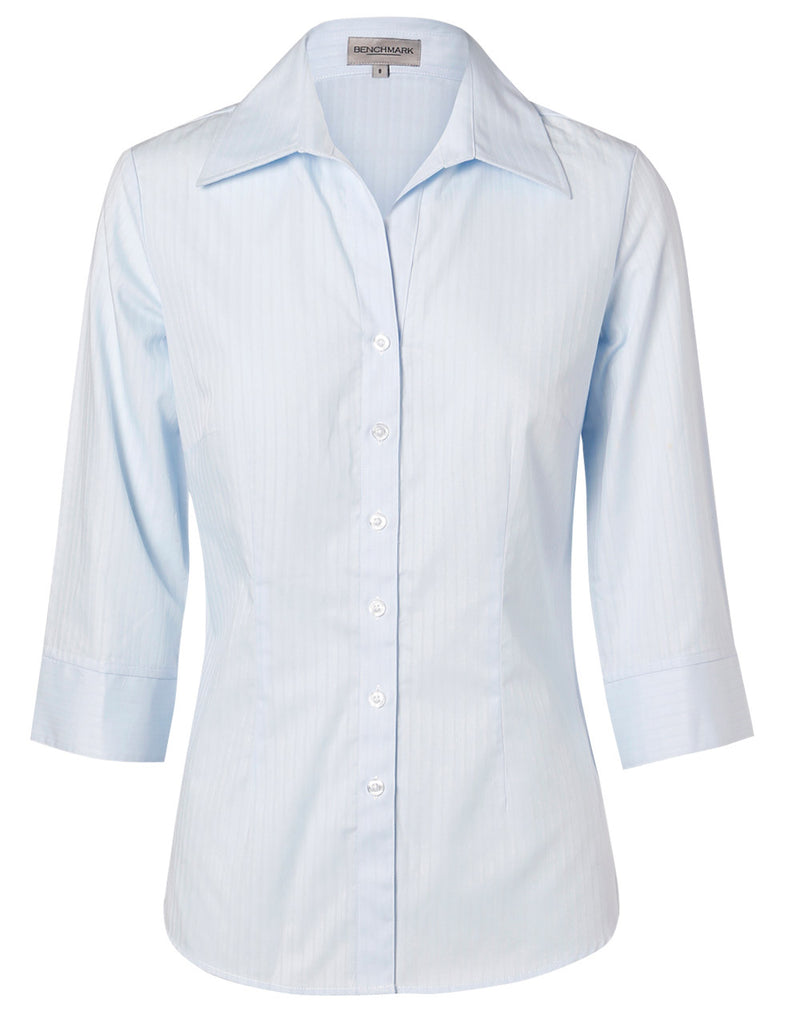 M8100Q Women's Self Stripe 3/4 Sleeve Shirt