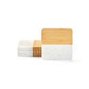 Kahlo Bamboo and Marble Coaster Set