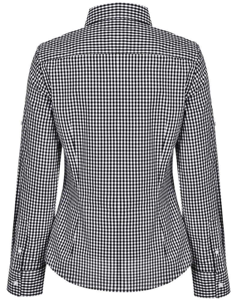 M8300L Ladies’ Gingham Check Long Sleeve Shirt