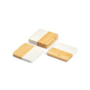Kahlo Bamboo and Marble Coaster Set
