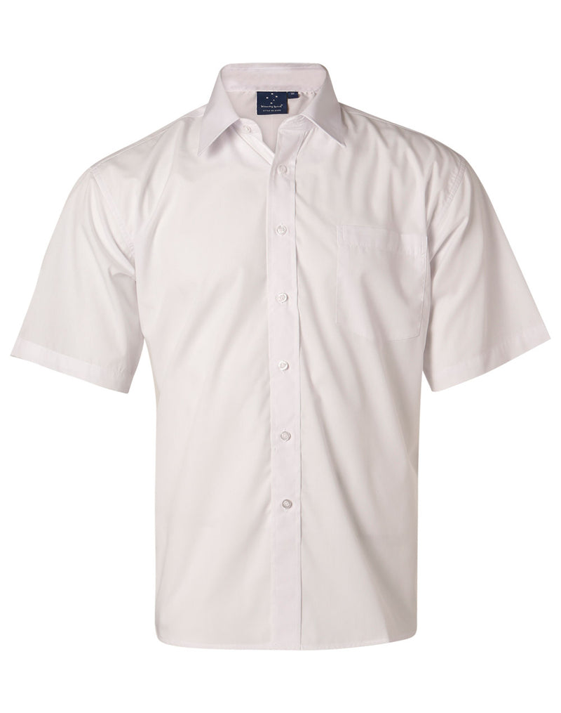 BS01S Men's Poplin Short Sleeve Business Shirt