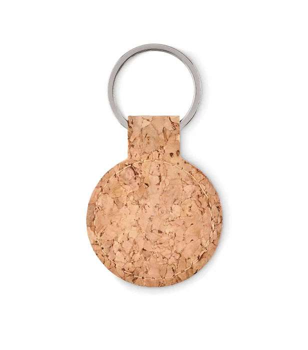 Round cork key ring