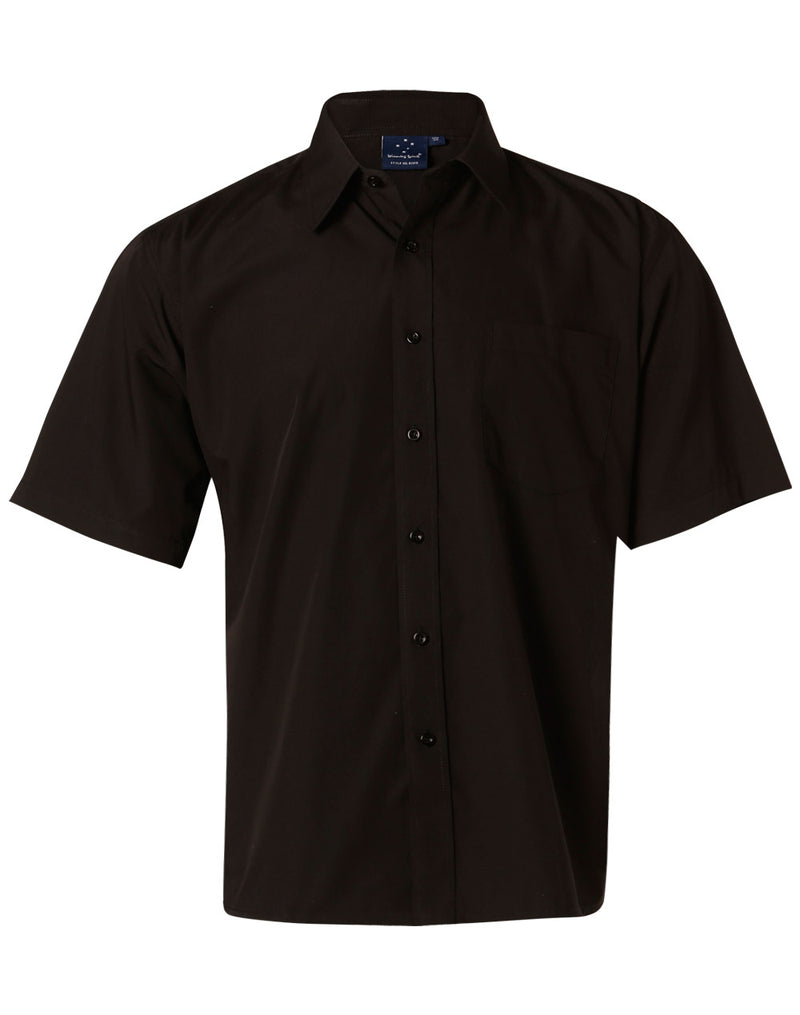 BS01S Men's Poplin Short Sleeve Business Shirt