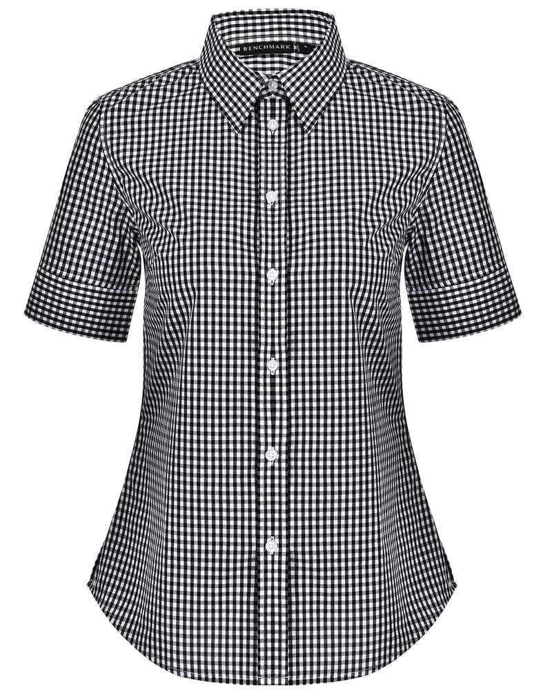 M8300S Ladies’ Gingham Check Short Sleeve Shirt