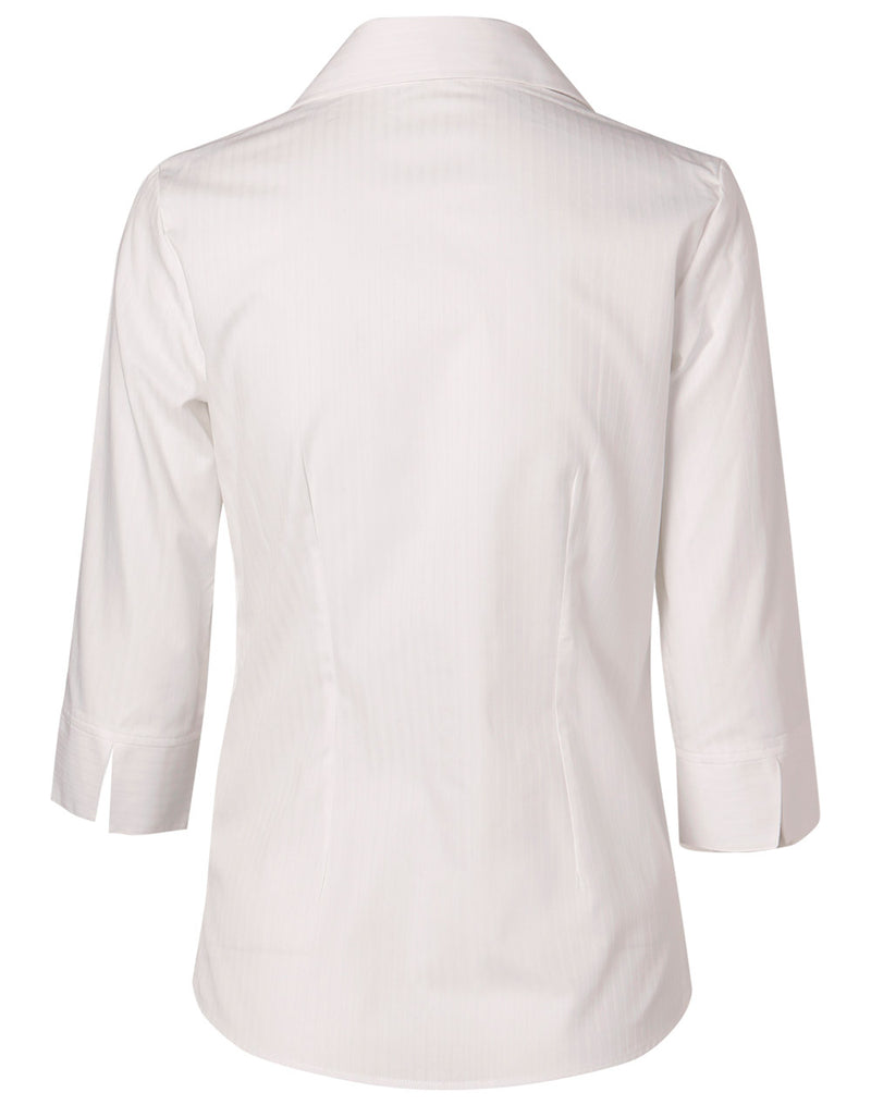 M8100Q Women's Self Stripe 3/4 Sleeve Shirt