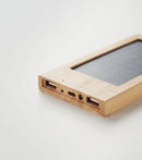 Solar power bank in Bamboo casing