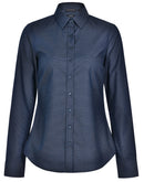 M8400L ASCOT LADIES LONG SLEEVE DOT JACQUARD STRETCH SHIRT