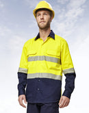 SW83 UNISEX HI VIS COOL-BREEZE SAFETY LS SHIRT (SEGMENTED TAPE)