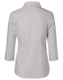 M8200Q Women's Ticking Stripe 3/4 Sleeve Shirt
