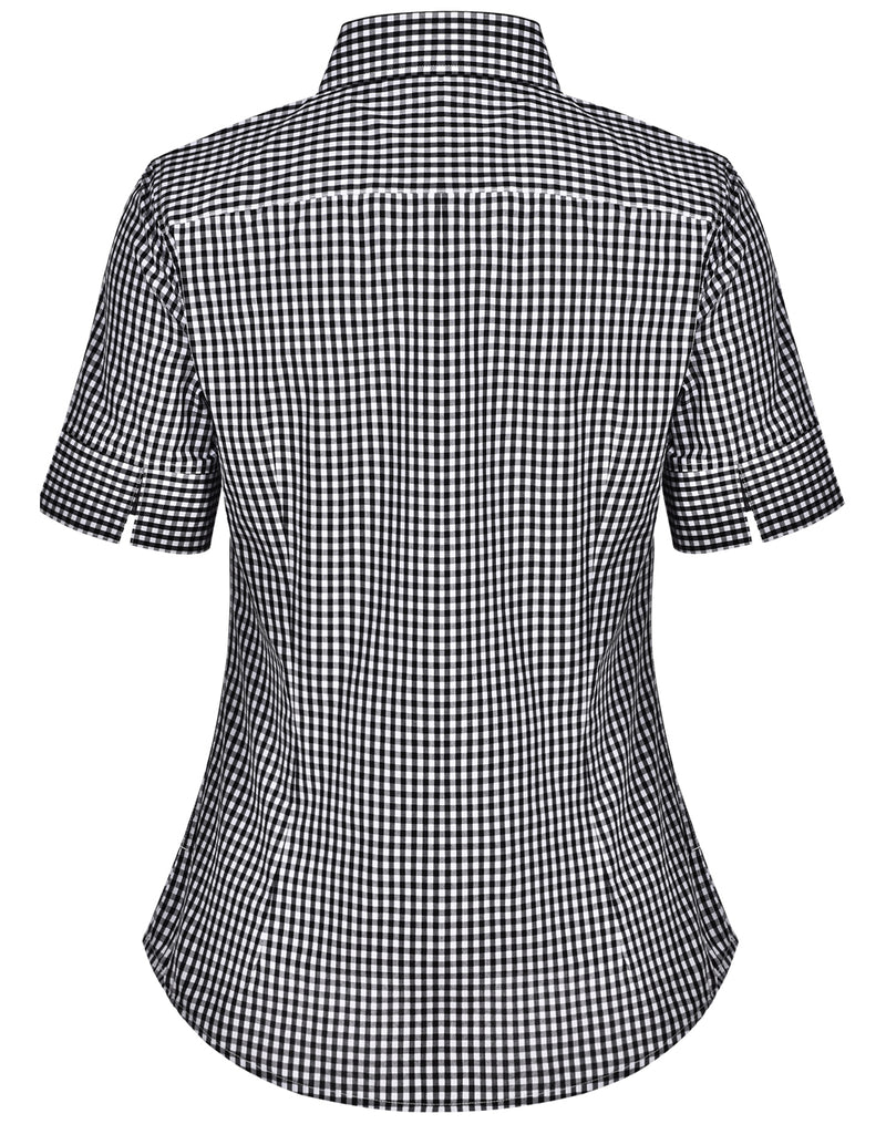 M8300S Ladies’ Gingham Check Short Sleeve Shirt