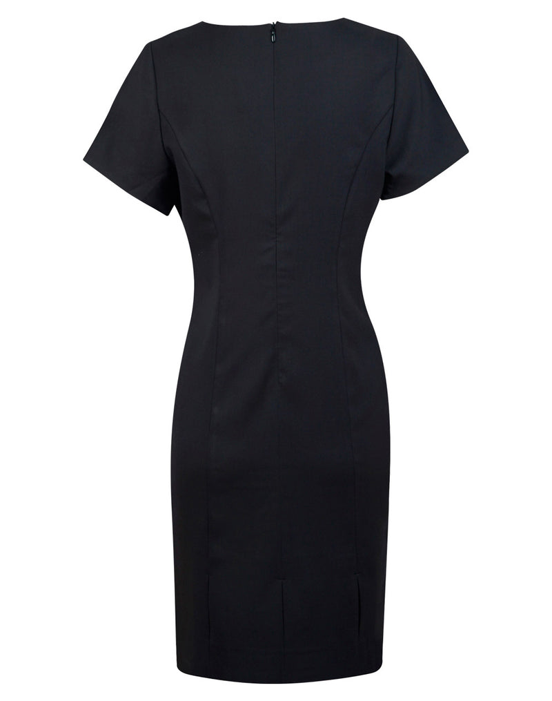 M9282 Ladies’ Poly/Viscose Stretch, Short Sleeve Dress