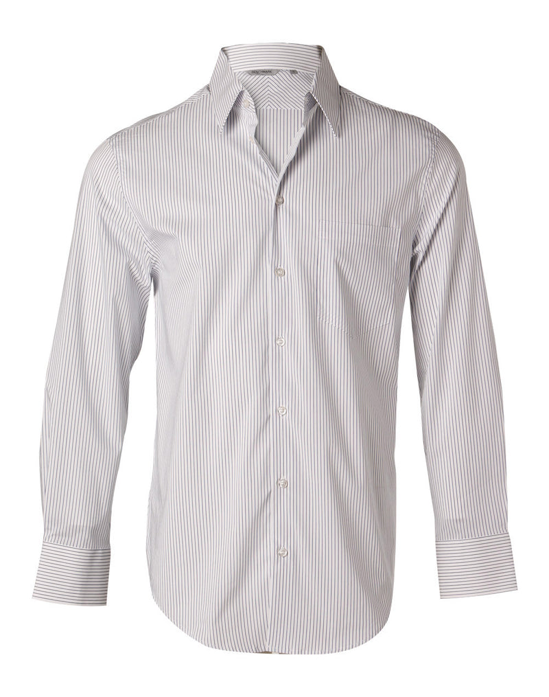 M7200L Men's Ticking Stripe Long Sleeve Shirt