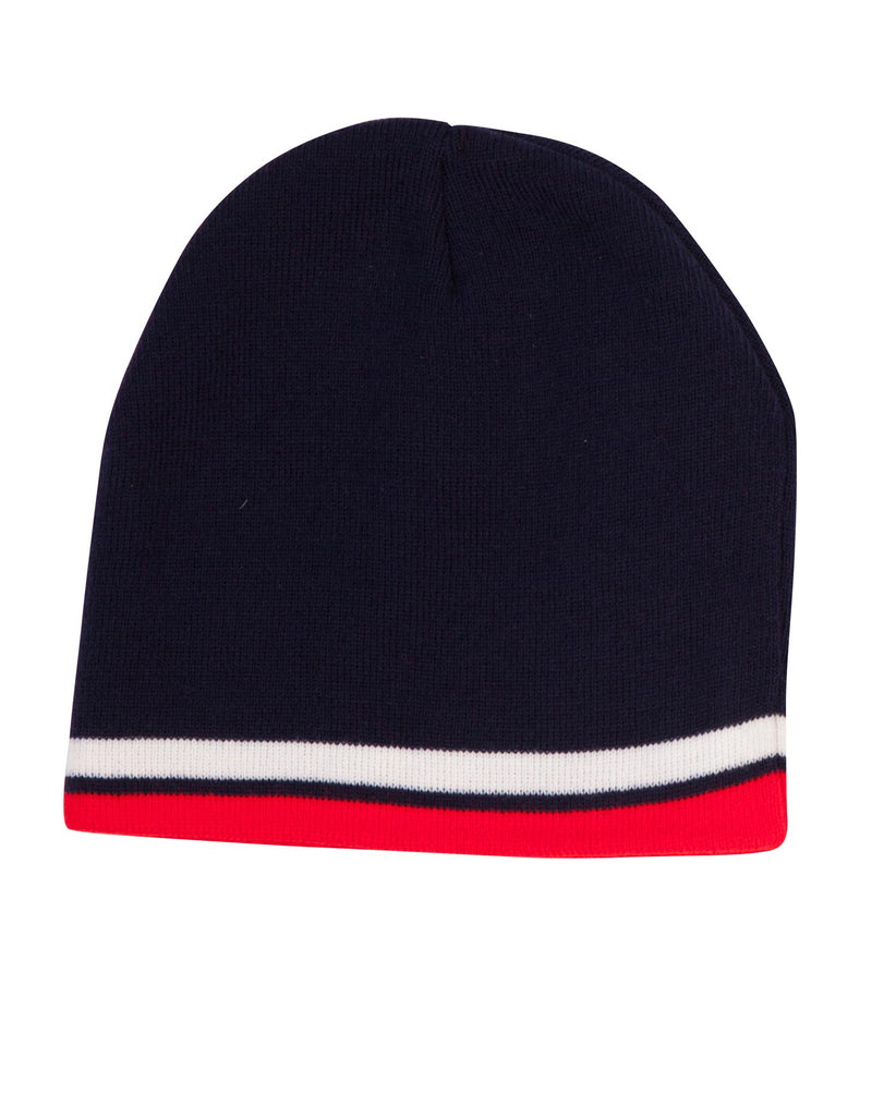 CH63 CONTRAST STRIPE BEANIE