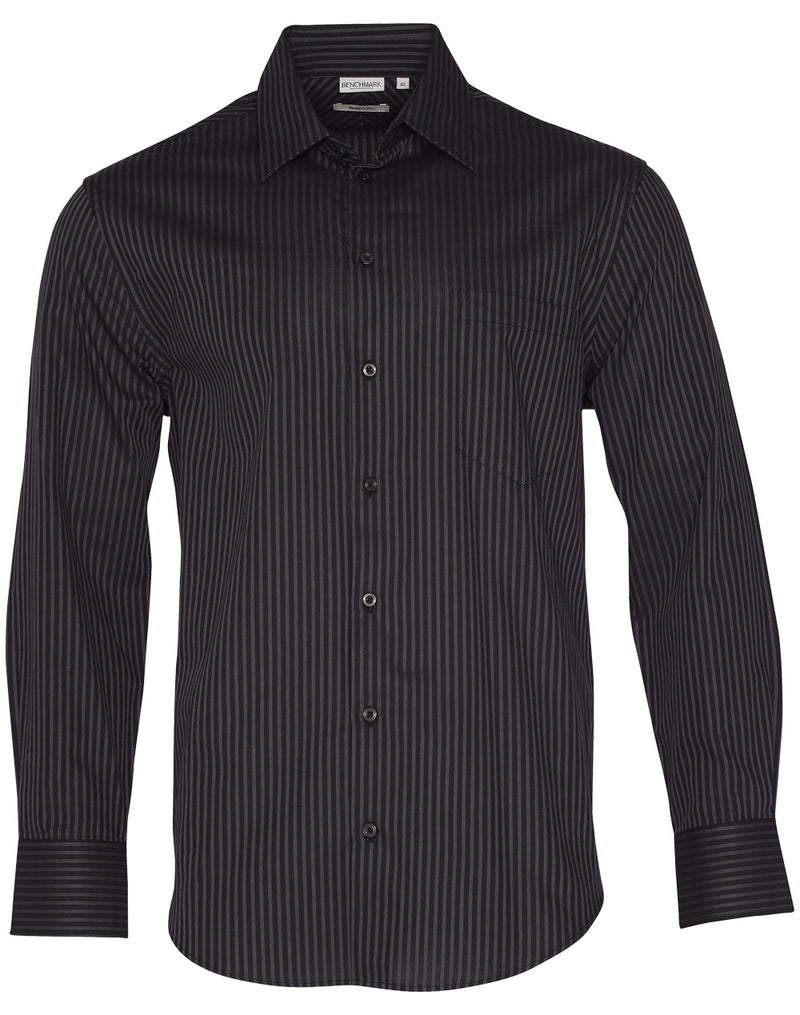 M7132 Men's Dobby Stripe long sleeve shirt