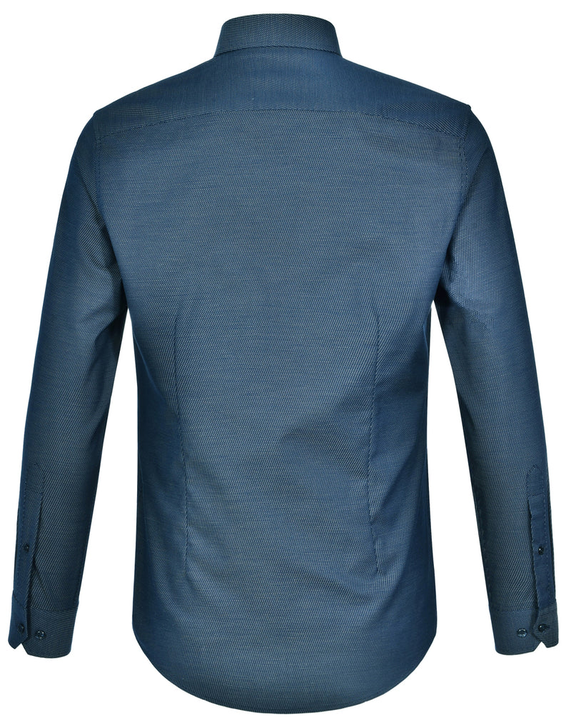 M7400L ASCOT MENS LONG SLEEVE DOT JACQUARD STRETCH SHIRT