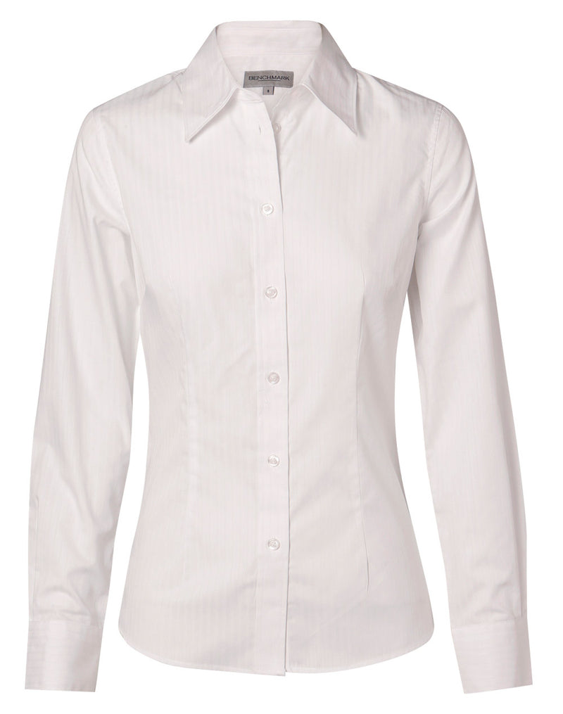 M8100L Women's Self Stripe Long Sleeve Shirt