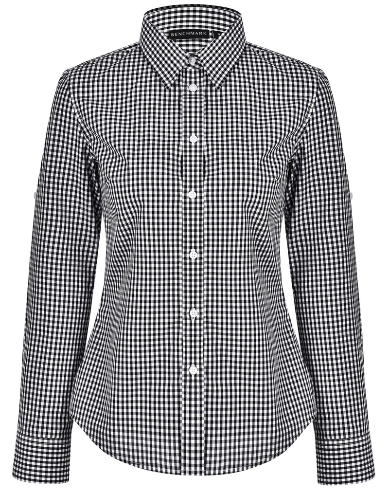 M8300L Ladies’ Gingham Check Long Sleeve Shirt