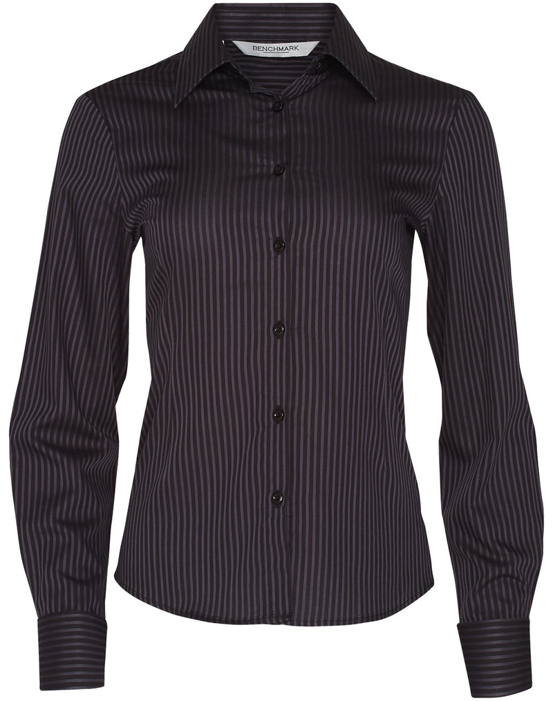 M8132 Women's Dobby Stripe long sleeve shirt