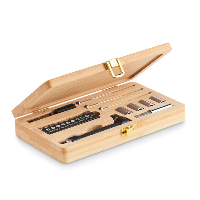 21 pieces tool set in Bamboo Case