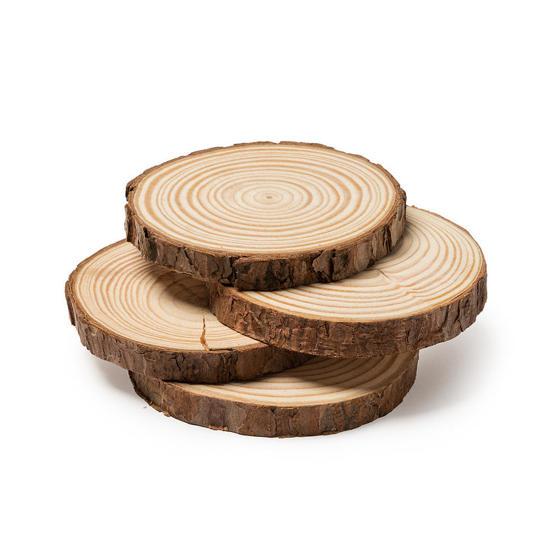 4 Piece Pinewood Coaster Set