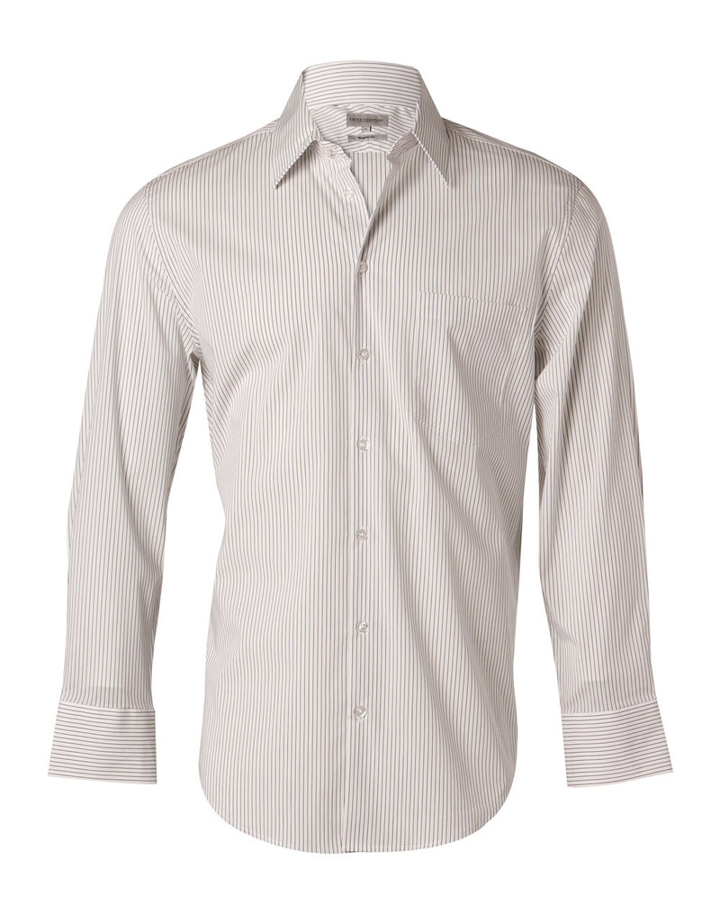 M7200L Men's Ticking Stripe Long Sleeve Shirt