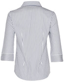 M8310Q Women's Executive Sateen Stripe 3/4 Sleeve Shirt
