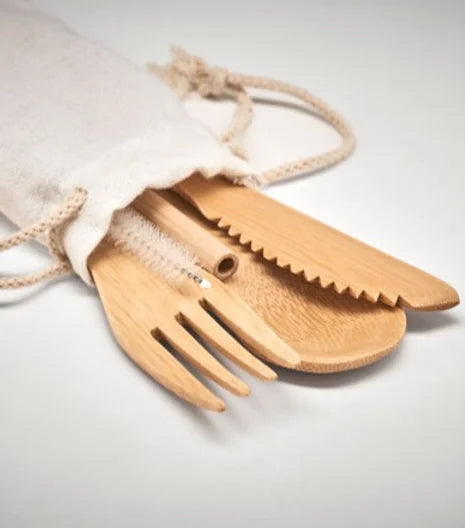 Bamboo re-usable Cutlery Set